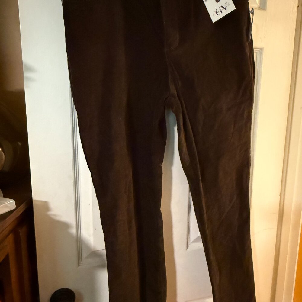 Gloria Vanderbilt Amanda Slim Corduroy Pants - Brown - Size 16S NWT